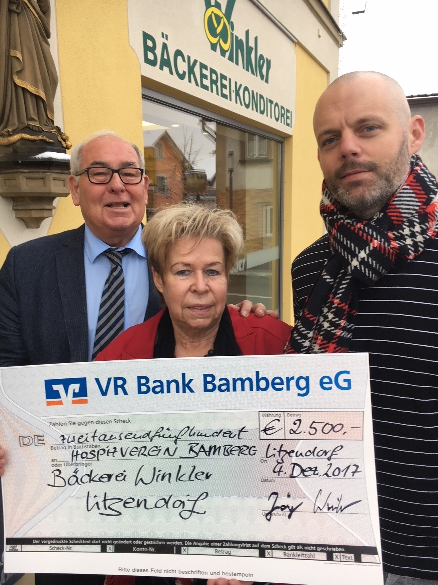 Konrad Göller, Monika Schauer und Jörg Winkler (Bäckerei Winkler, Litzendorf)